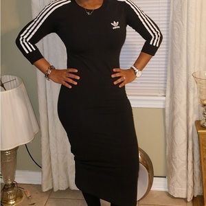 Adidas midi dress with 3 stripes